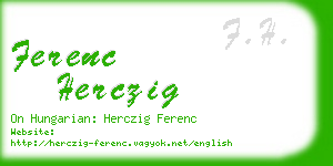 ferenc herczig business card